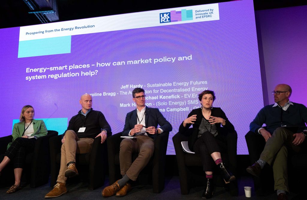 Panellists onstage at PFER Event during live stream at Manchester Science and Industry Museum