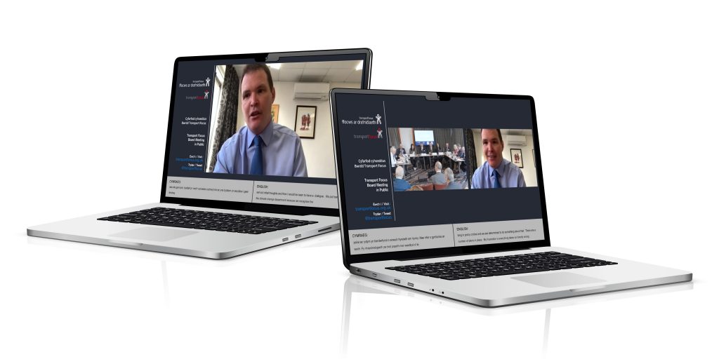 Transport Focus Welsh Board meeting with live captions and translations
