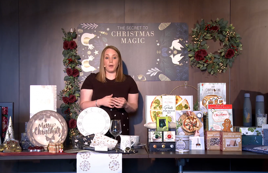 Lady showcasing products during the Spring product launch live stream for Lakeland